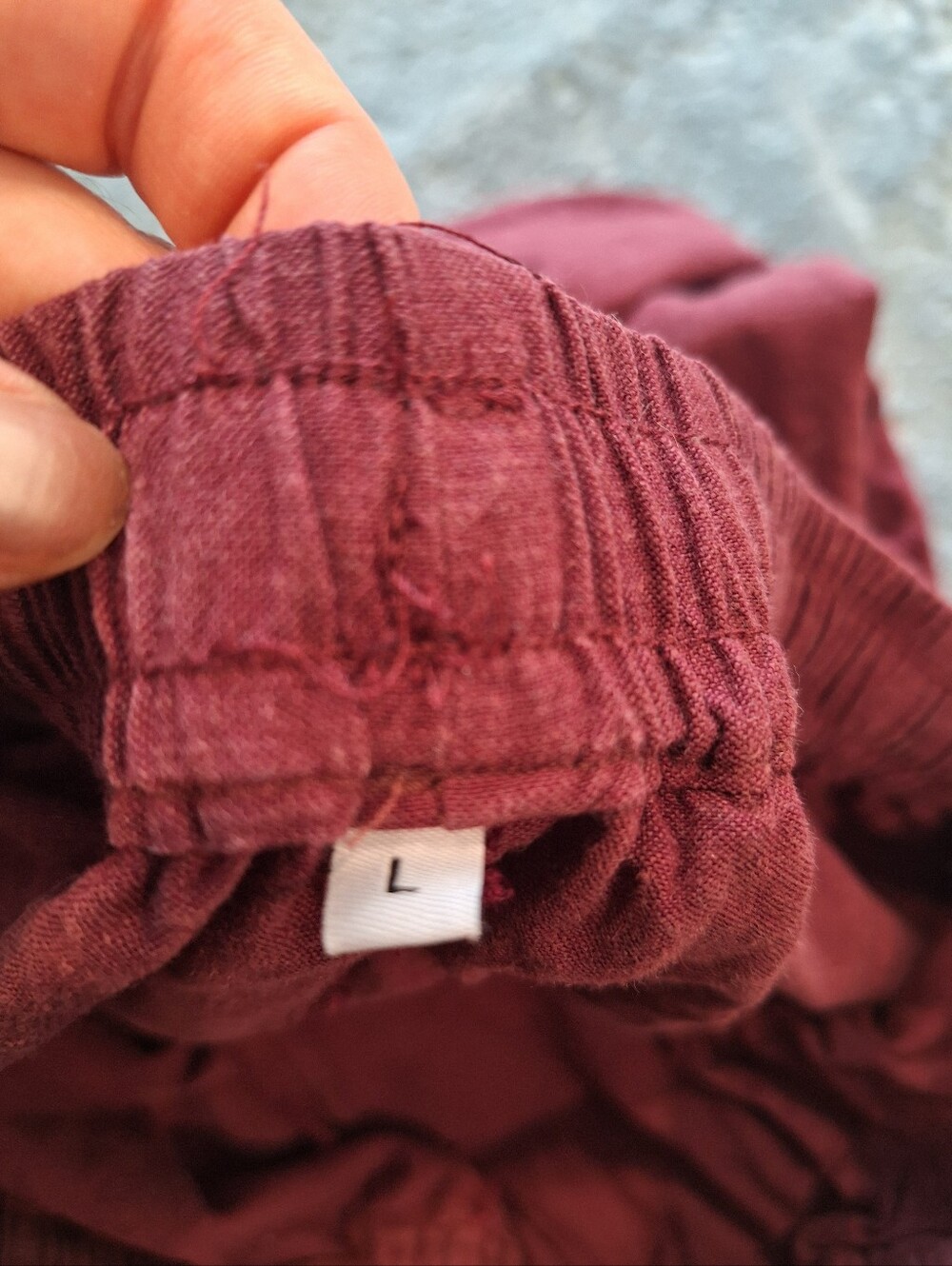 Drawstring Burgundy Pants - Picture 2 of 3